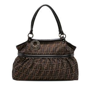 Pre-Loved Fendi Large Zucca Canvas Chef Shoulder Bag